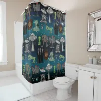 Bigfoot, UFOs, Aliens and other Cryptids Shower Curtain