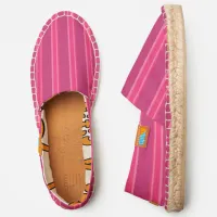 Pink Yarrow Colored Vertical Striped Slip-on Espadrilles