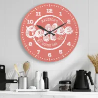 Chalkboard Coffee House Bar Monogram Custom Color Large Clock