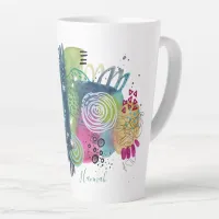 Colorful Modern Abstract Original Art Fun Add Name Latte Mug