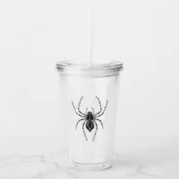 Vintage Gothic Halloween Spider Acrylic Tumbler