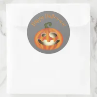 Trick or treat Halloween pumpkin  Classic Round Sticker