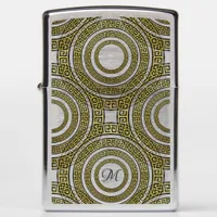 Greek Key Meander in Geometric Symmetry Monogram Zippo Lighter