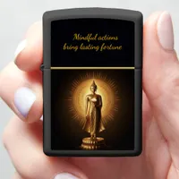 Peaceful Golden Buddha statue, AI art Zippo Lighter