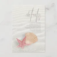 White Sands Wedding Details Coral/Peach ID605 Enclosure Card