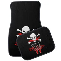 Jolly Roger W Monogram Initial Set of Car Mats