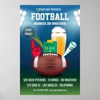 Bar Football Event Promotional add logo Poster