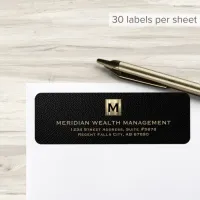 Black and Gold Monogram Address Labels