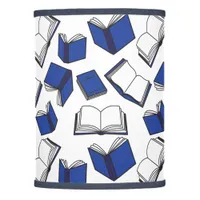 Book Reader Librarian Blue White Lamp Shade