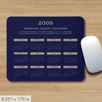 Simple Business 2025 Calendar Mouse Pad