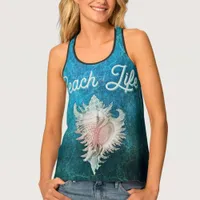 Conch Shell "Beach Life" Tank Top