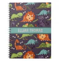 Cute Dinosaurs Personalized Custom Boys Notebook