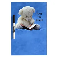 Teddy Bear Time to Read Blue Stuffed Animal, ZKOA Dry Erase Board
