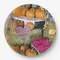 Halloween Pumpkin Display Party Paper Plates