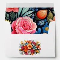 Mexican Fiesta Floral Wedding Envelope