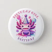 Personalized Birthday Girl | Anime Axolotl Button
