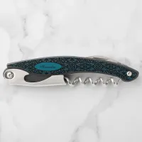 Elegant Flowery Black and Teal Damask Waiter's Corkscrew