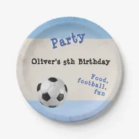 Retro Football Soccer Ball Sport Themed Custom Paper Plates