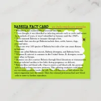 Babesia Fact Educational Card