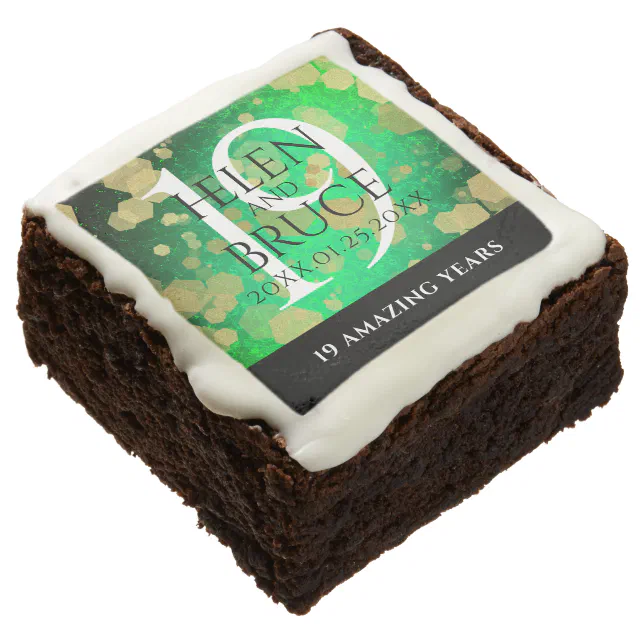 Elegant 19th Jade Wedding Anniversary Celebration Brownie