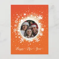 Orange New Year Holiday Postcard