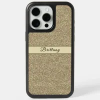 Sand Brown Glitter Artsy Abstract Add Name iPhone 15 Pro Max Case