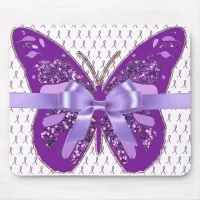 Fibromyalgia Purple Awareness Ribbon Mouse Pad