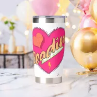 Reading Love Book Heart Fun Art Insulated Tumbler