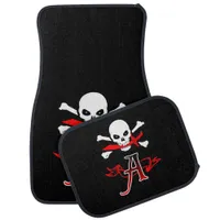 Jolly Roger A Monogram Initial Set of Car Mats