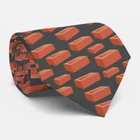 Cool Bricklayer Construction Worker Red Bricks Neck Tie