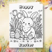 Large Happy Easter  | Color Me Page Card