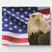 American Bald Eagle and Flag Plaque