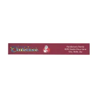 Fancy Christmas Text and Santa Address Label