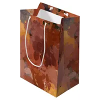 Chic Terracotta Rust Trendy Brown Abstract Medium Gift Bag