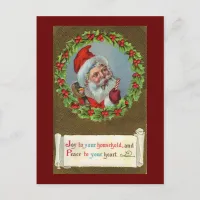 Santa Joy to You Christmas Holiday Postcard