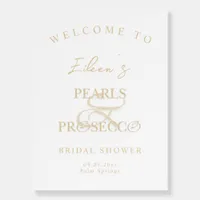 Ampersand White Pearls & Prosecco Bridal Shower Foam Board