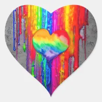 LGBTQIA+ Pride Rainbow Heart Sticker