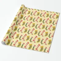 Festive Christmas Stockings Wrapping Paper