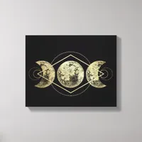 Golden Moons Sacred Geometry Canvas Print