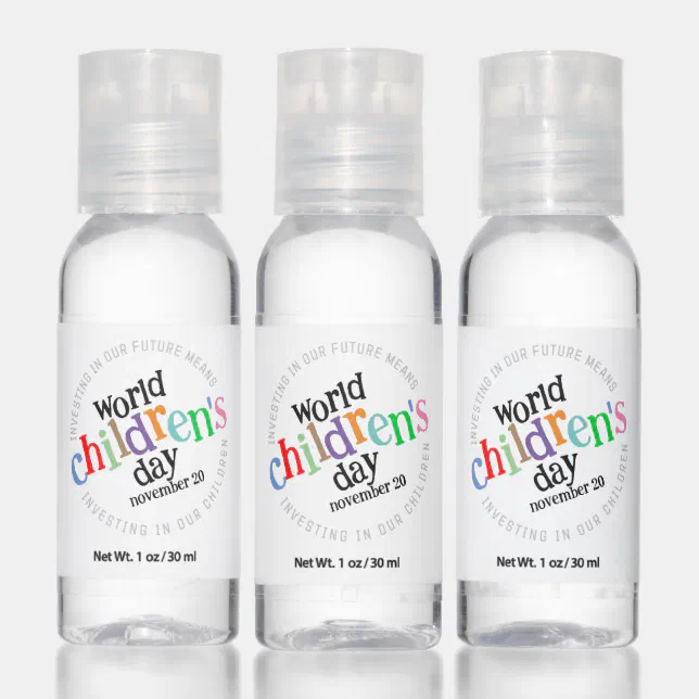 Colorful Happy World Children's Day Hand Sanitizer