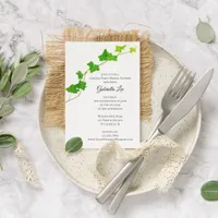 Green English Ivy Vine Garden Party Bridal Shower  Invitation