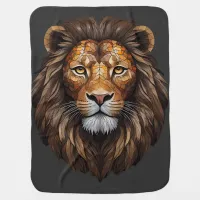 Lion Head Portrait Mosaic Art Baby Blanket