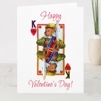 Teddy Bear King of Hearts  Card