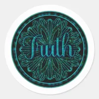 Virtue Truth Mandala Classic Round Sticker