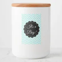 Its a boy  Teal Baby Shower Glass Mason Jar Label