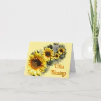 Row of Sunflowers Litha Summer Solstice Blessings Card