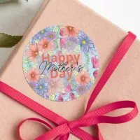 Charming Watercolor Floral Botanical Mother's Day Classic Round Sticker