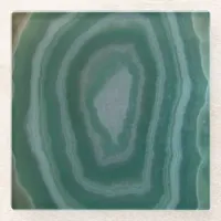 Turquoise Marble Agate Geode Faux Stone Coaster