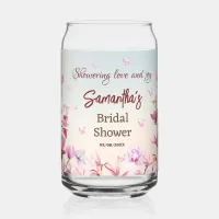 Blossoming Romance - Bridal Shower Can Glass