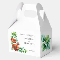 Sublime Watercolor Red Poppies in Vintage Style Favor Boxes